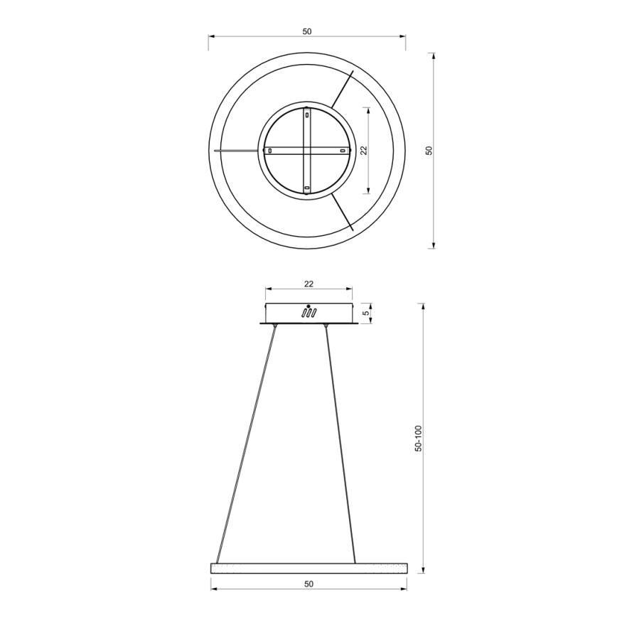 LED-Hängeleuchte an Schnur GALAXIA LED/26W/230V schwarz