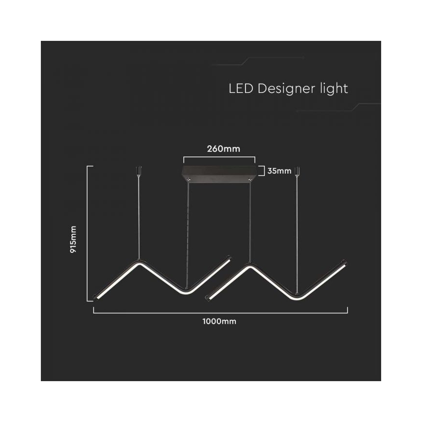 LED-Hängeleuchte an Schnur LED/12W/230V 4000K schwarz