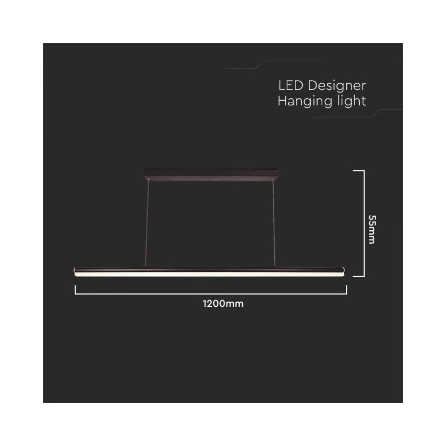 LED-Hängeleuchte an Schnur LED/23W/230V 4000K 120 cm schwarz