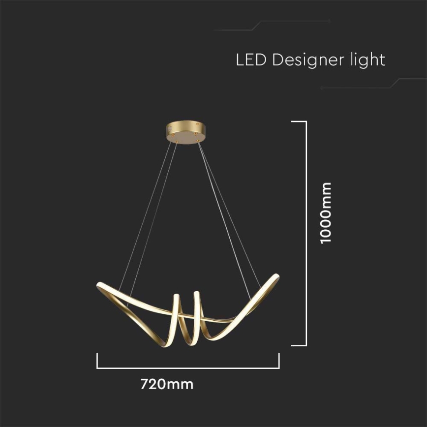 LED-Hängeleuchte an Schnur LED/24W/230V 3000K golden