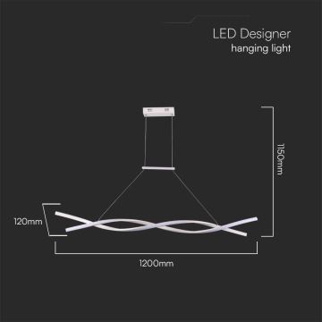 LED-Hängeleuchte an Schnur LED/30W/230V 3000K weiß