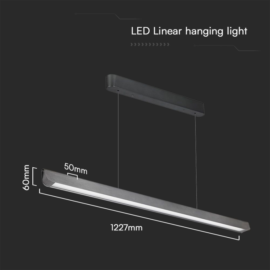 LED-Hängeleuchte an Schnur LED/36W/230V 3000/4000/6400K anthrazit