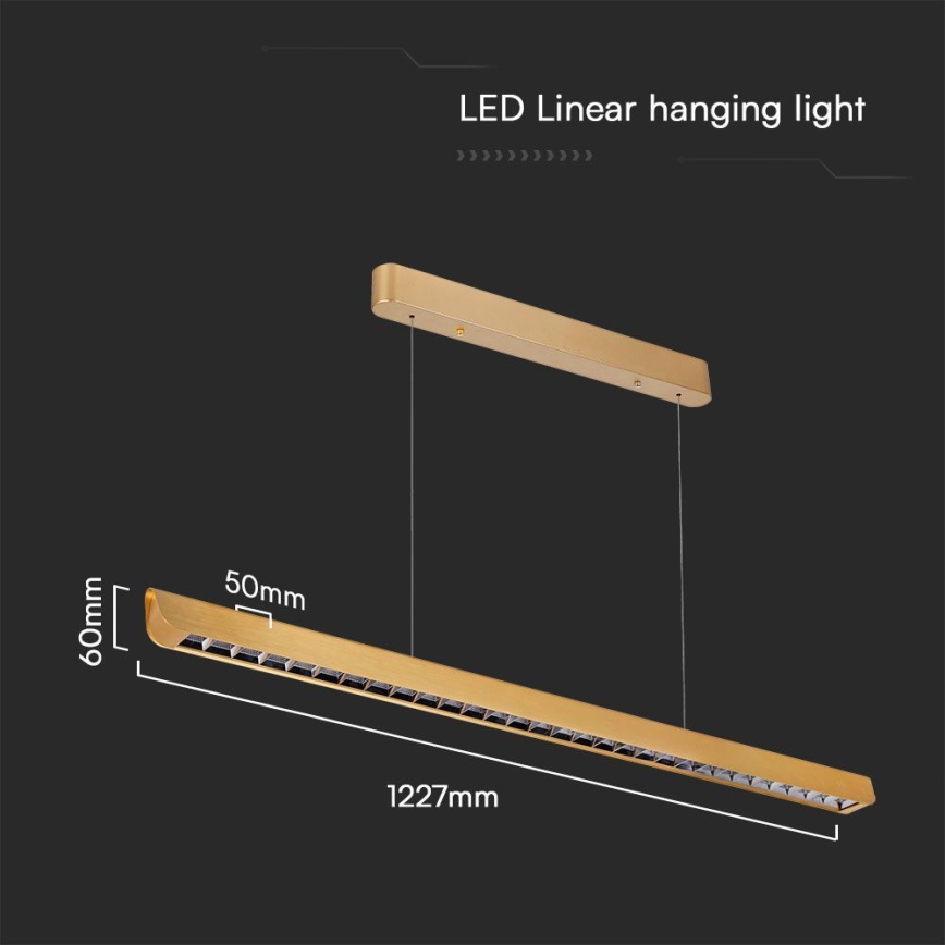 LED-Hängeleuchte an Schnur LED/36W/230V 3000/4000/6400K golden