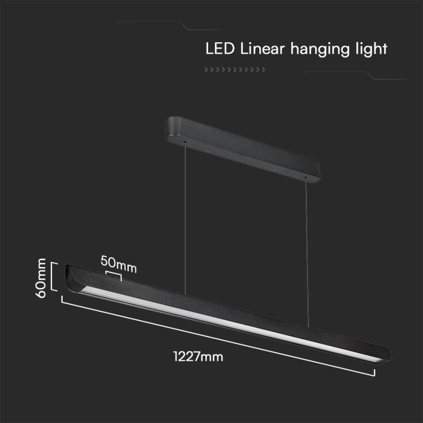 LED-Hängeleuchte an Schnur LED/36W/230V 3000/4000/6400K schwarz