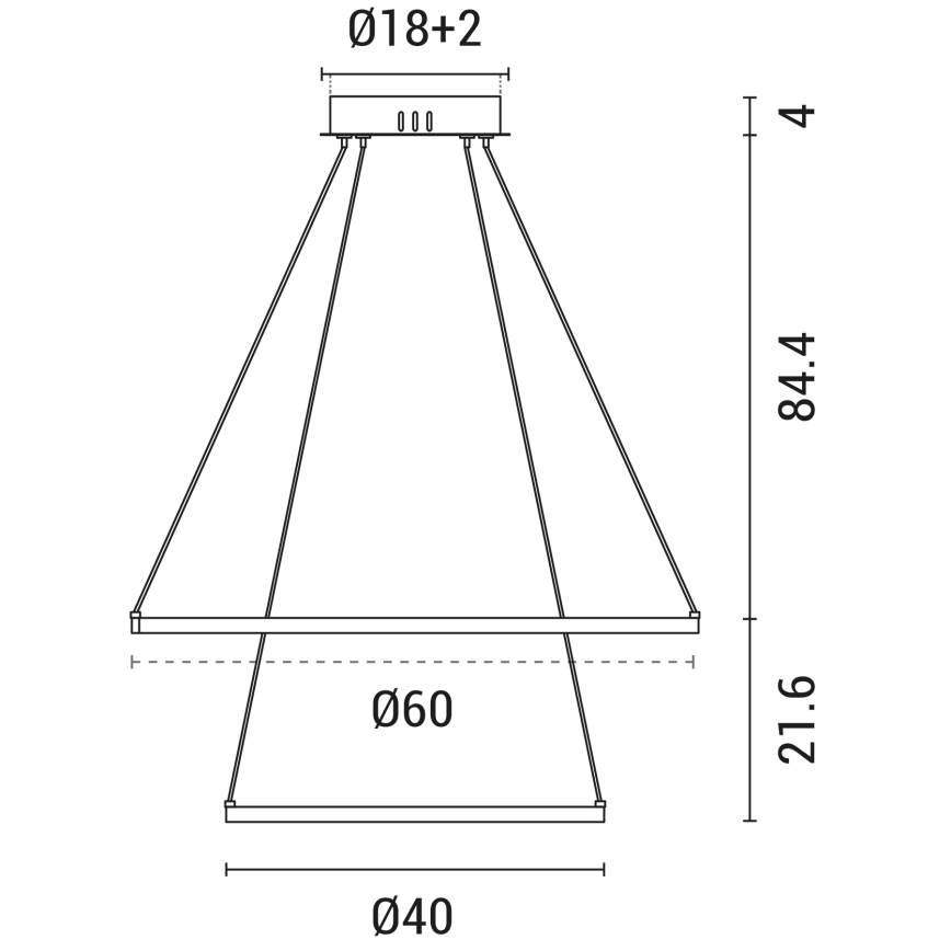 LED-Hängeleuchte an Schnur LED/37W/230V 3000K schwarz