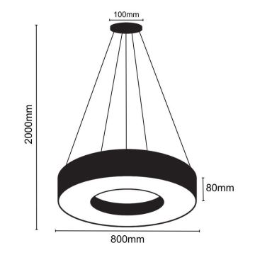 LED-Hängeleuchte an Schnur LED/40W/230V 4000K d 80 cm