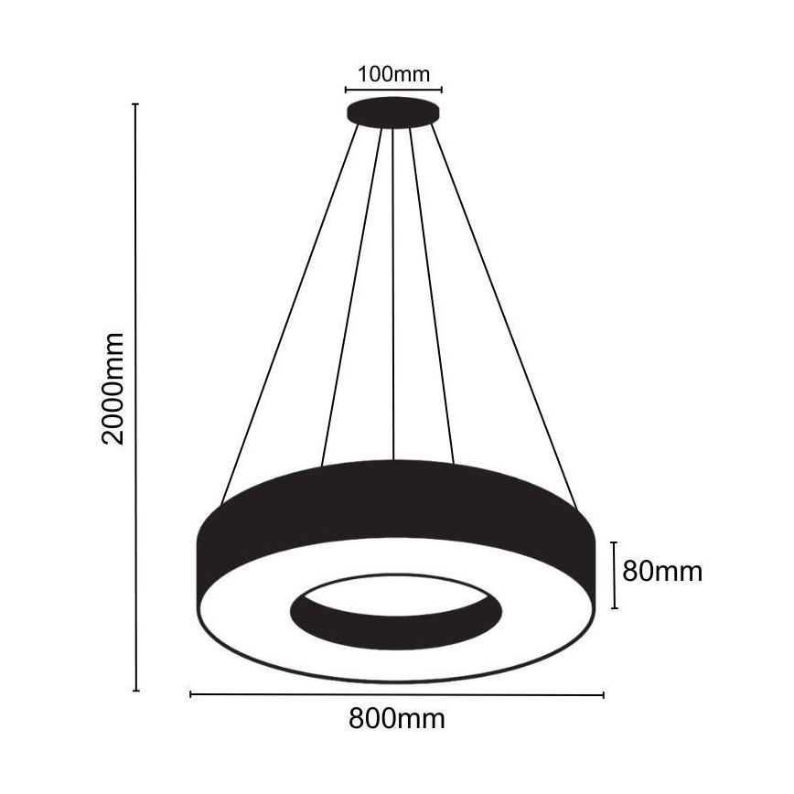 LED-Hängeleuchte an Schnur LED/40W/230V 4000K d 80 cm