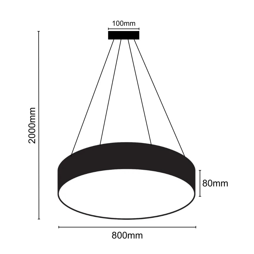 LED-Hängeleuchte an Schnur LED/70W/230V 4000K d 80 cm