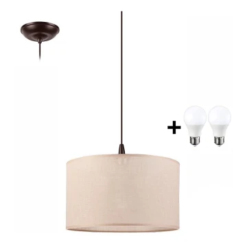 LED-Hängeleuchte an Schnur NOEL 1xE27/60W/230V beige