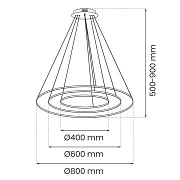 LED Hängeleuchte ROTONDA LED/93W/230V gold