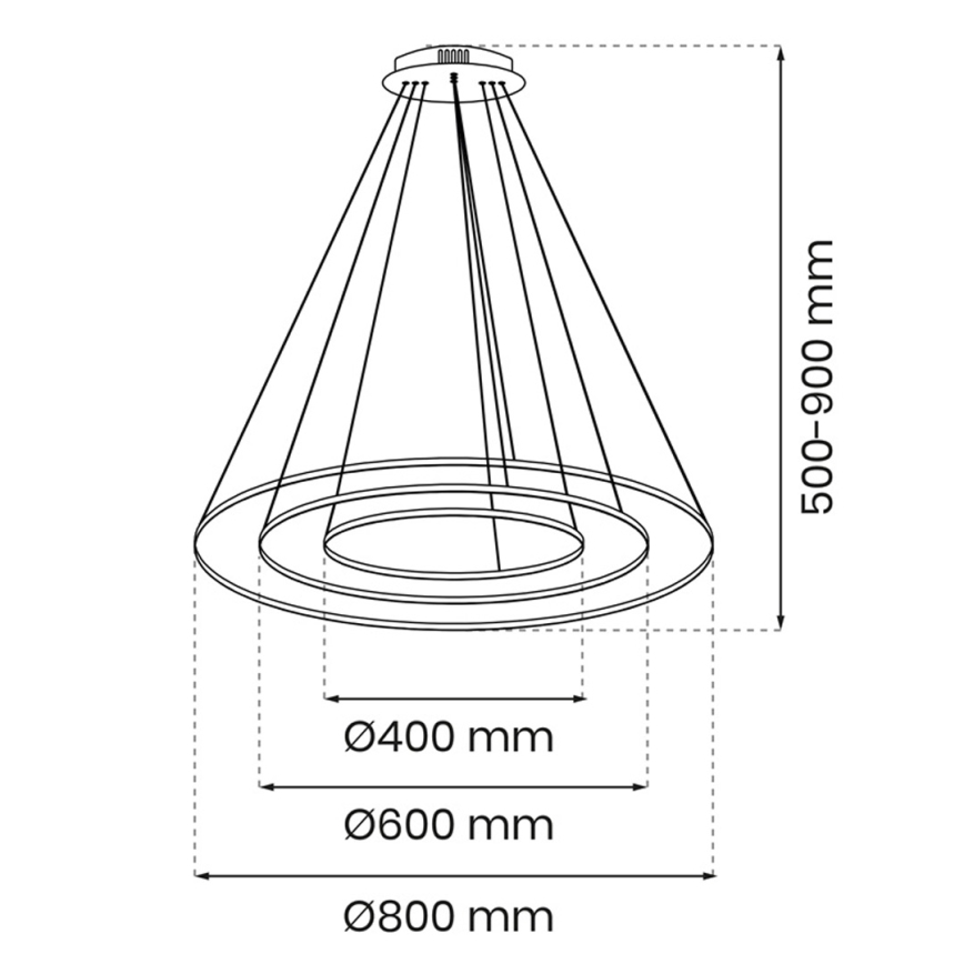 LED Hängeleuchte ROTONDA LED/93W/230V gold