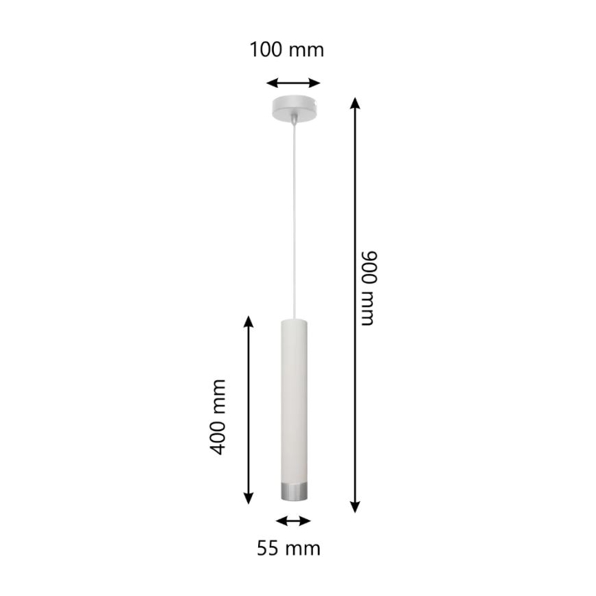 LED Hängeleuchte TUBA 1xGU10/6,5W/230V weiß/chrom matt