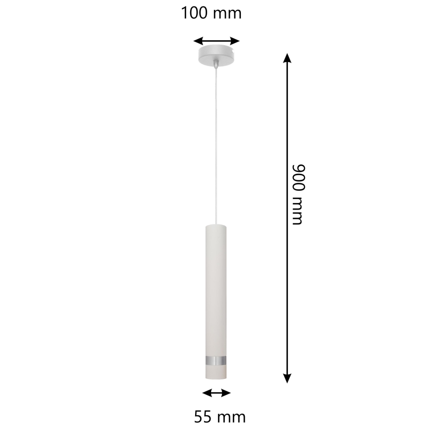 LED Hängeleuchte TUBA 1xGU10/6,5W/230V weiß/chrom matt