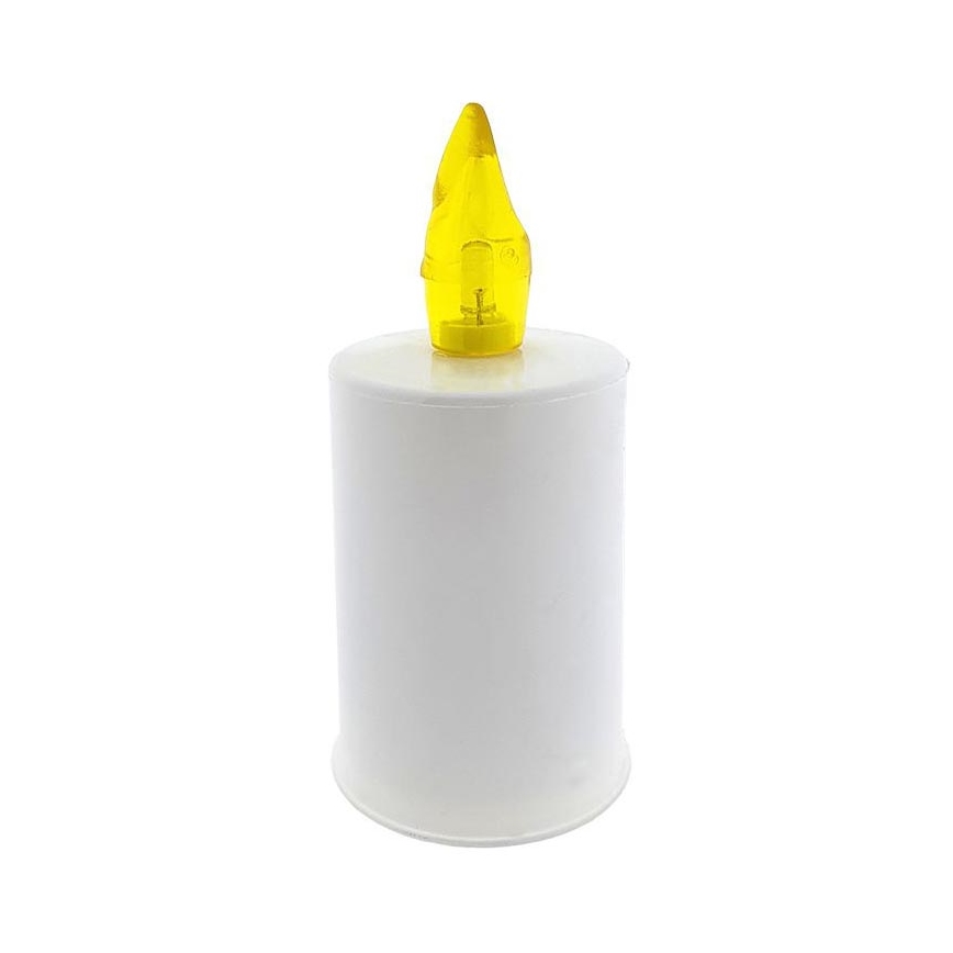 LED-Kerze LED/2xAA warmweiβ 10,8 cm weiß