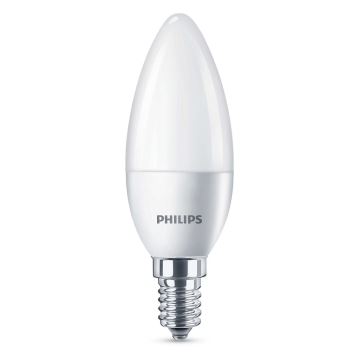 LED Kerze Philips E14/4W/230V - CANDLE milchig