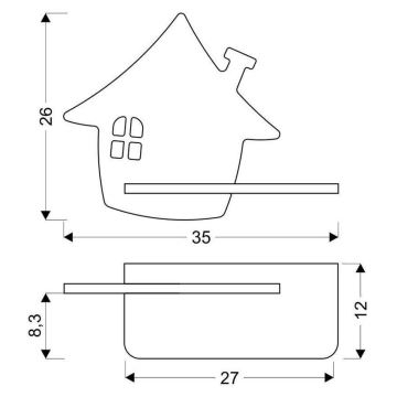 LED-Kinderwandleuchte mit Ablage HOUSE LED/4W/230V grün/Holz