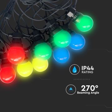 LED Lichterkette STRING RGB 10m 20xLED/0,5W/230V IP44