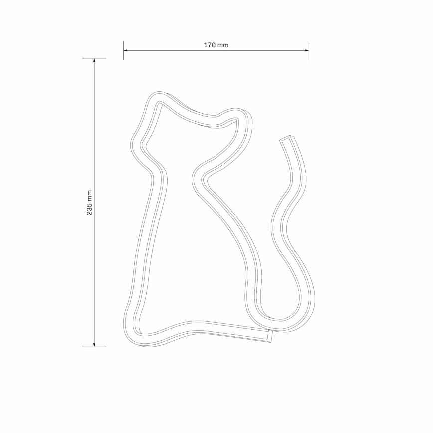 LED-Neon-Wanddekoration CAT LED/3W/3xAA gelb