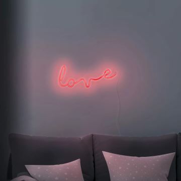 LED-Neon-Wanddekoration LOVE LED/3W/3xAA rot