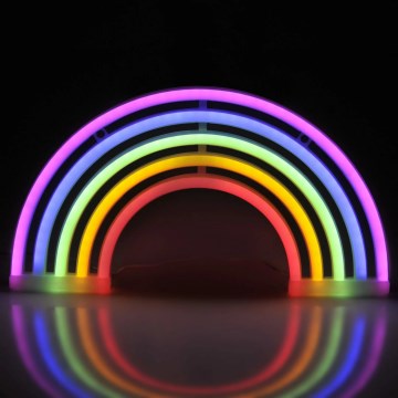 LED-Neon-Wanddekoration RAINBOW LED/3W/3xAA USB mehrfarbig