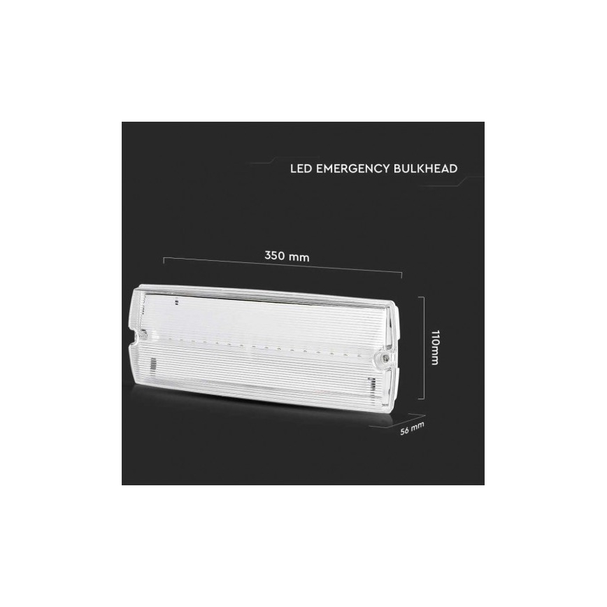 LED-Notleuchte mit regelmäßiger Funktionsprüfung EMERGENCY EXIT LED/3W/230V 6400K IP65