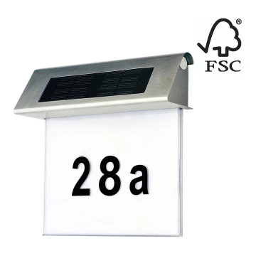 LED-Solar-Hausnummer LED/2x0,07W/2,4V IP44 – FSC-zertifiziert