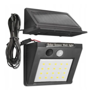 LED Solar-Wandleuchte mit Sensor und externem Panel LED/0,55W/3,7V IP65