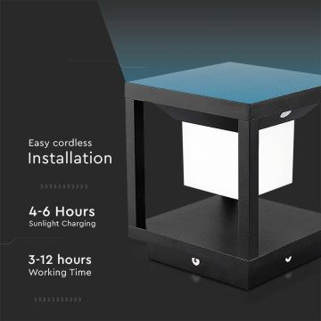 LED-Solarleuchte mit Sensor LED/2W/5,5V 3000K IP65 schwarz