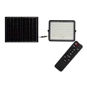 LED Solarstrahler für den Außenbereich LED/200W/3,2V 4000K schwarz IP65 + Fernbedienung