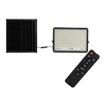 LED-Solarstrahler für den Außenbereich LED/30W/3,2V 4000K schwarz IP65 + Fernbedienung