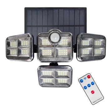 LED-Solarstrahler mit Bewegungs- und Dämmerungssensor LED/30W/3,7V 2400 mAh IP47 + Fernbedienung