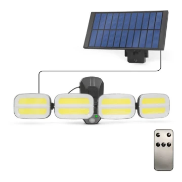 LED Solarstrahler mit Sensor 4xLED/2,5W/6V IP65 + Fernbedienung