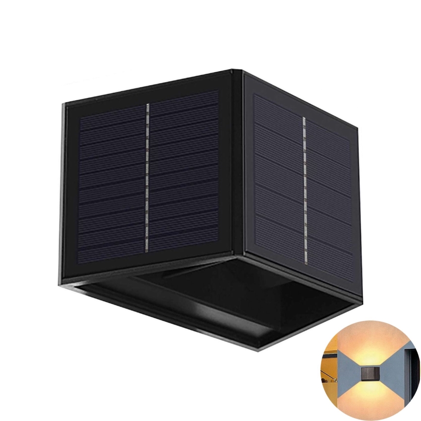 LED-Solarwandleuchte CUBUS 2xLED/1,5W/3,7V IP54