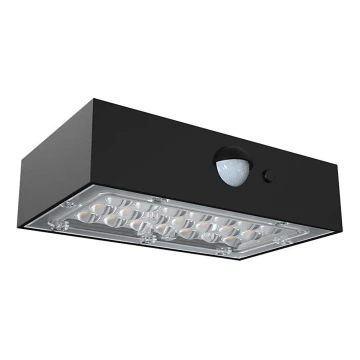 LED-Solarwandleuchte mit Sensor LED/3W/3,7V 3000K/4000K IP65 schwarz