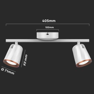 LED Spotleuchte 2xLED/5W/230V 4000K weiß