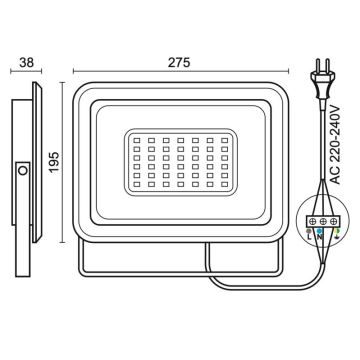 LED-Strahler für den Außenbereich LED/100W/230V 4000K IP65 schwarz