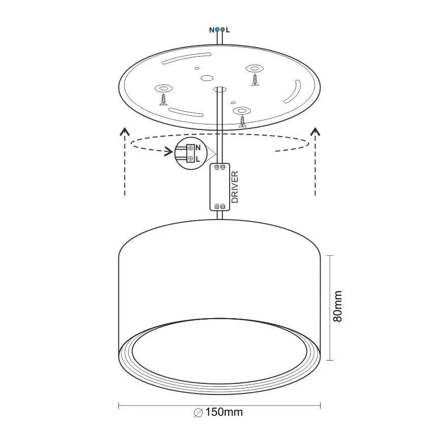 LED-Strahler LED/17W/230V 4000K d 15 cm weiß