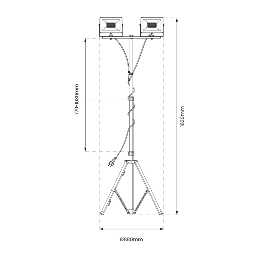 LED-Strahler mit Stativ 2xLED/30W/230V 4000K IP44