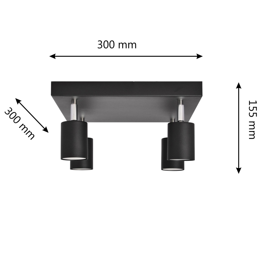 LED-Strahler TUNE 4xGU10/6,5W/230V schwarz