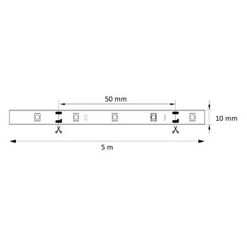 LED-Streifen 5m 28W/12V IP20 6500K