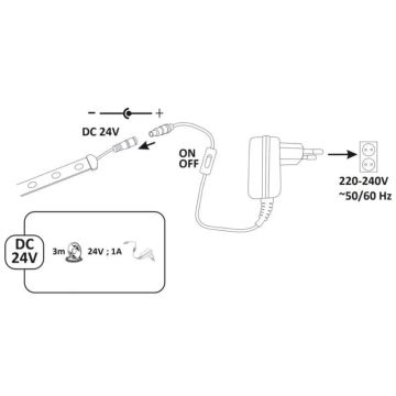 LED-Streifen für Außenbereiche 3m LED/23W/24V/230V 4000K IP65