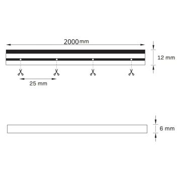 LED-Streifen NEON 2 m LED/14W/12V IP65 grün