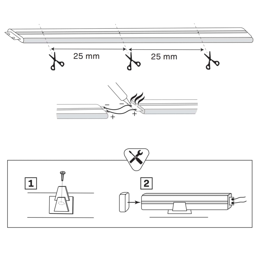 LED-Streifen NEON 2 m LED/14W/12V IP65 grün