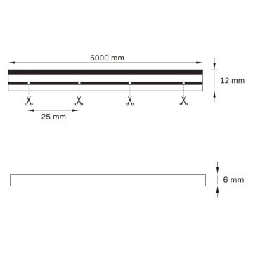 LED-Streifen NEON 5 m LED/23W/12V IP65 grün