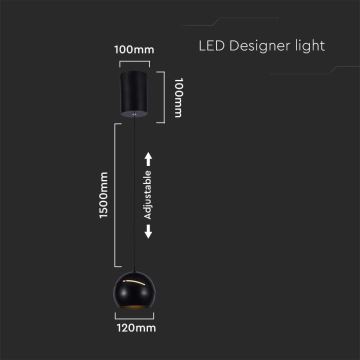 LED-Touch-Hängeleuchte an Schnur LED/8,5W/230V 3000K schwarz