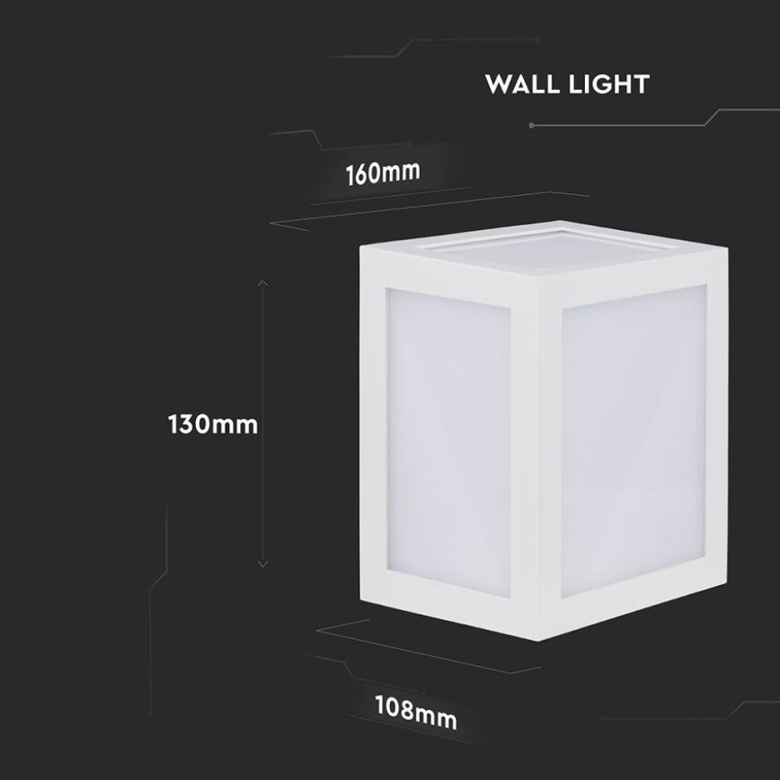 LED-Wandleuchte für den Außenbereich LED/12W/230V IP65 4000K weiß