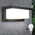 LED-Wandleuchte für den Außenbereich mit Glühlampe und Dämmerungssensor NEELY 1xE27/9W/230V IP54 anthrazit