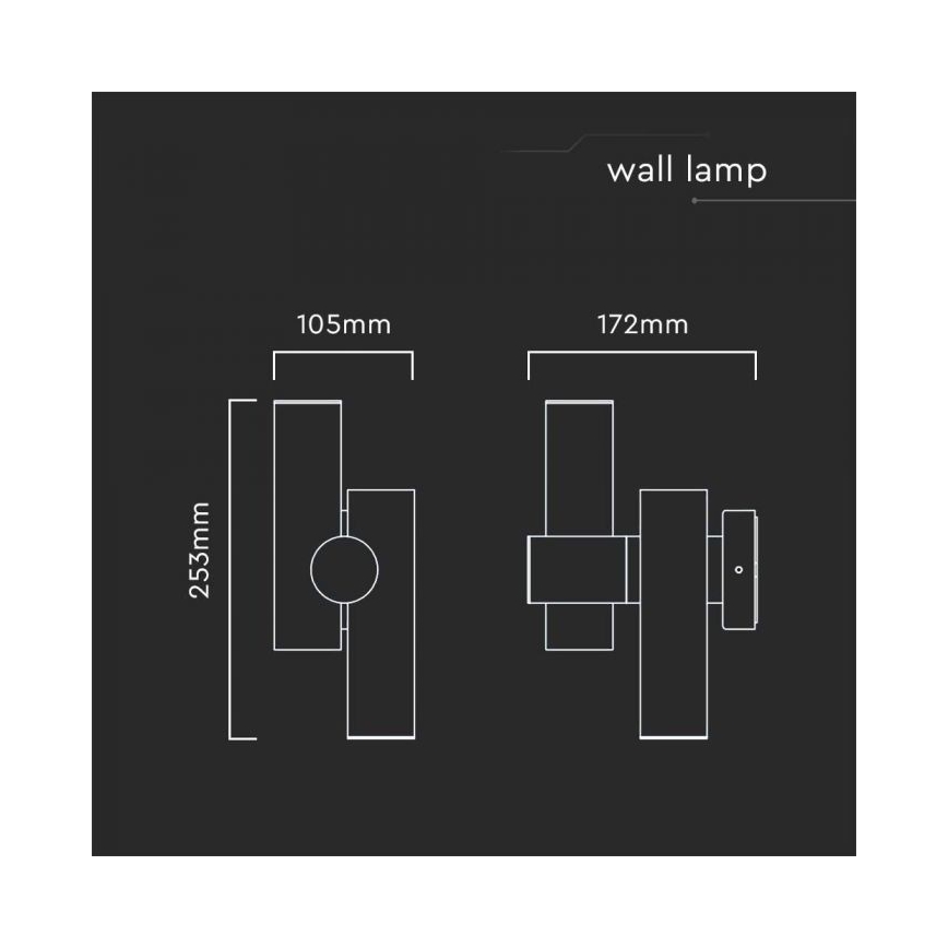 Flexibler LED-Wandstrahler für den Außenbereich 2xLED/3W/230V 3000K IP44 weiß