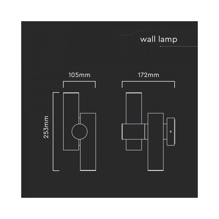 LED-Wandstrahler für den Außenbereich 2xLED/3W/230V 4000K IP44 weiß