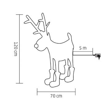 LED-Weihnachtsdekoration für den Außenbereich 100xLED/230V IP44 warmweiβ/Rentier